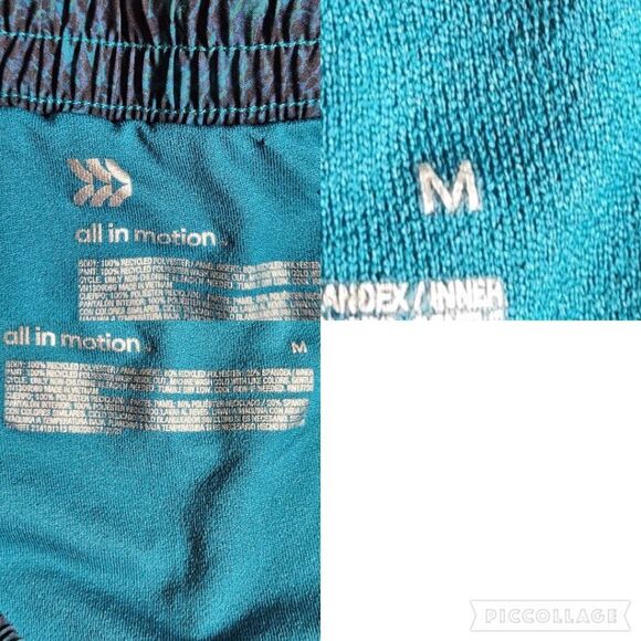 All In Motion blue green teal run shorts sz M - Picture 10 of 10